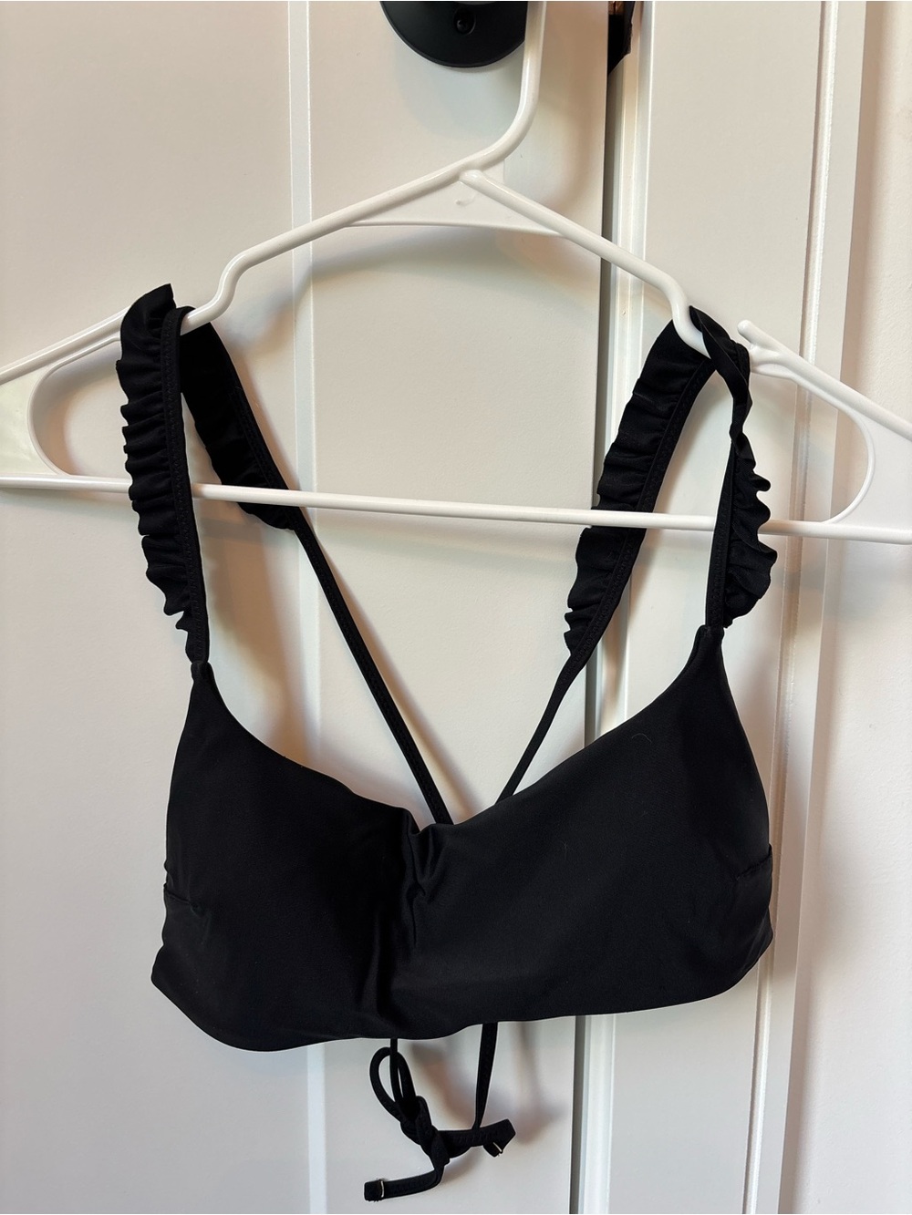 Black Ruffle Strap Bikini